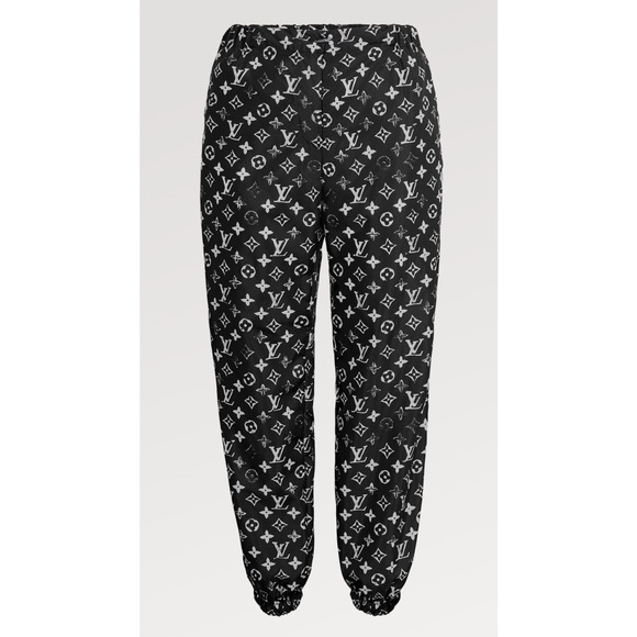 Louis Vuitton Stencil Effect Black White Monogram Logo Jogging Jogger Pants 40 - Picture 1 of 12